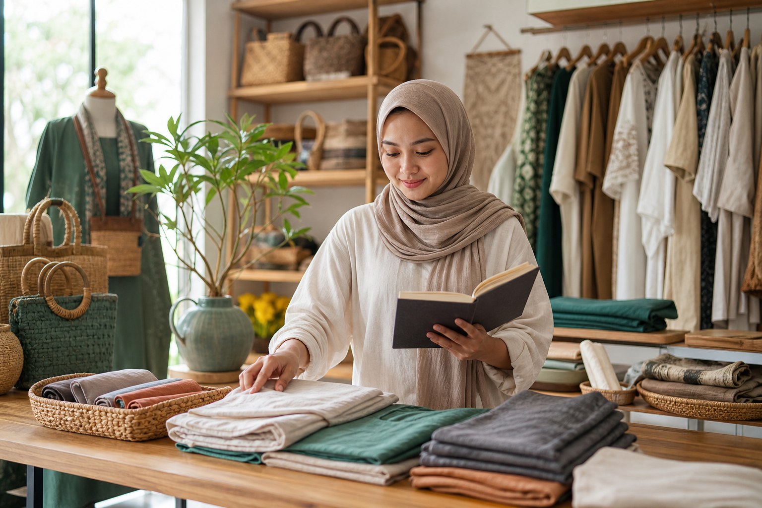 Pelaku usaha butik penerima pembiayaan Mikro Prima